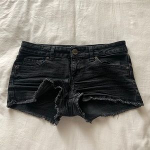 Black jean shorts